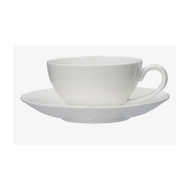 Tazza con piatto Apulum in porcellana bianca cl 30
