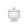 Glass cylindrical bon bon vase with lid 7.87x8.07 inch 