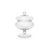 Glass ellipse-shaped bon bon vase with lid 6.30x9.64 inch