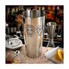 Stainless steel balanced boston shaker with skulls 27.72 oz.