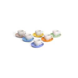 White porcelain cup with plate in assorted colours