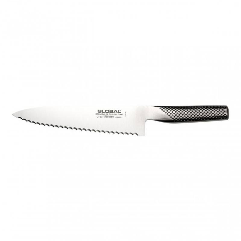 Global stainless steel serrated bread knife 7.87 inch