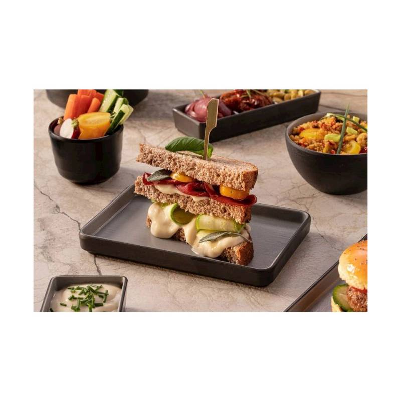 Tenerife grey melamine rectangular tray 7.48x4.48x0.78 inch