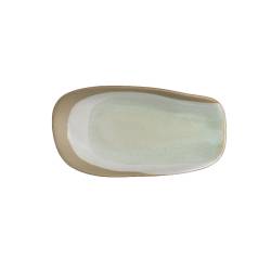 Robert Gordon Steelite Forager green and hazelnut stoneware tray 9.05x4.88x1.97 inch