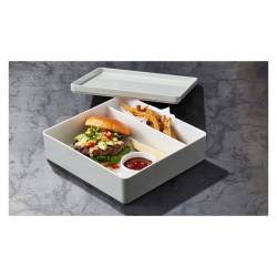 Coperchio vassoio Nu Bento Box in melamina bianca cm 26,5x25,5