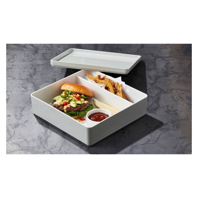 Coperchio vassoio Nu Bento Box in melamina bianca cm 26,5x25,5