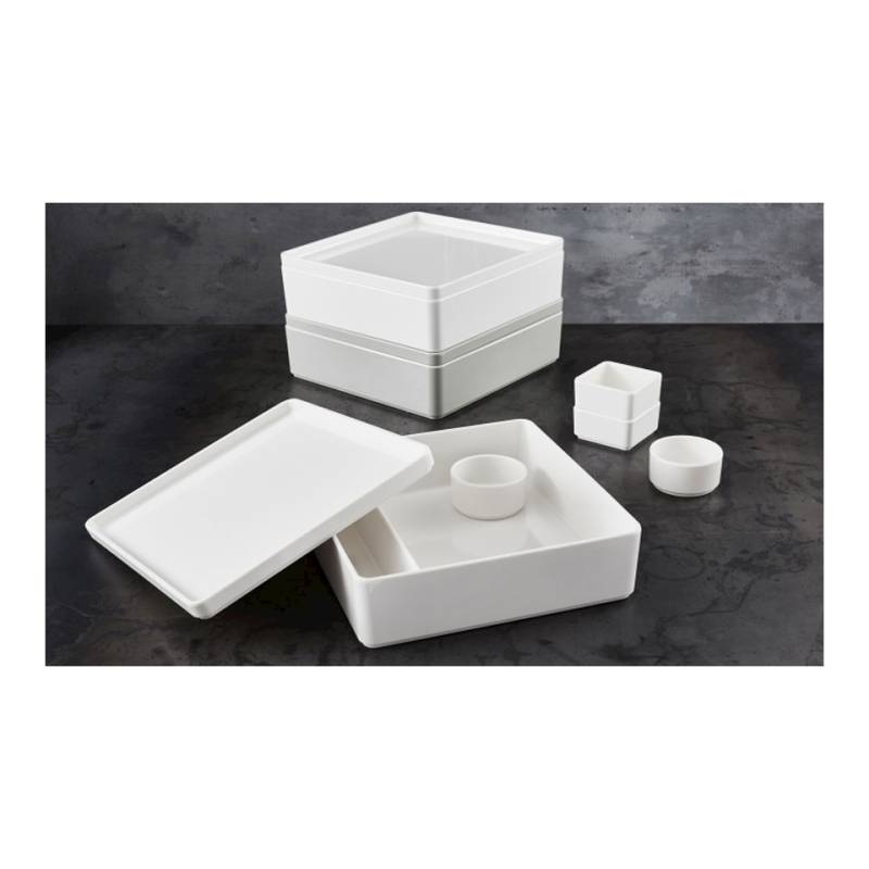 Nu Bento Box white melamine tray lid 10.43x10.03 inch