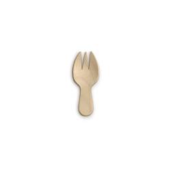 Mini forchetta Jungle 3 punte in legno cm 6