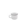 Tazza caffè mini mug senza piatto in porcellana bianca con bordo nero cl 6