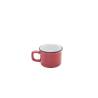 Red porcelain mini mug with black rim without plate 2.02 oz.