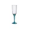 Bormioli Rocco Florian glass flute with blue stem 7.10 oz.