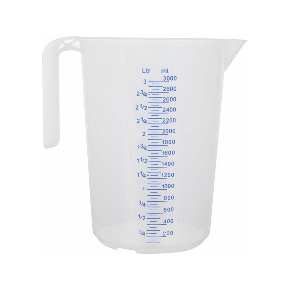 Polypropylene measuring jug 0.79 gal