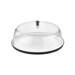 Polystyrene cake plate with dome 12.20x4.72 inch