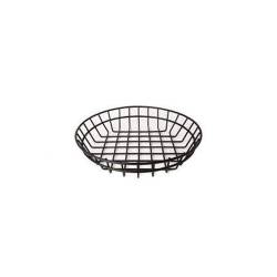 Metal round wire bread holder black 7.87x2 inch