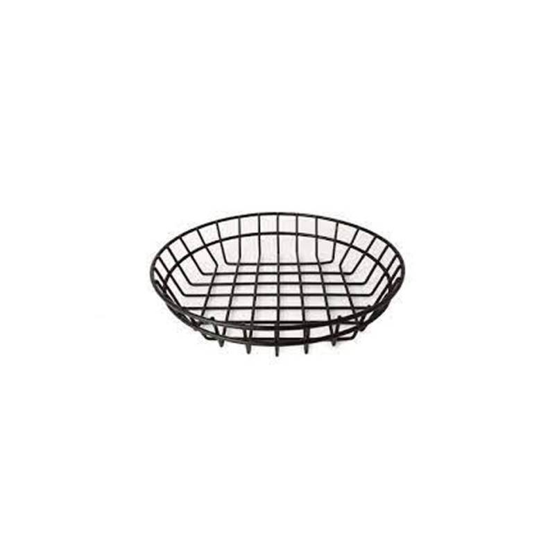 Metal round wire bread holder black 10.03x2.16 inch