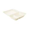 2-compartments bagasse container with lid 9.84x6.30 inch
