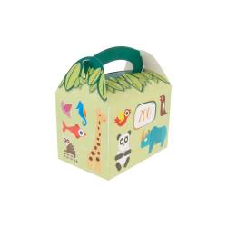 Zoo coloured paper hamburger container 6.30x3.93x6.69 inch