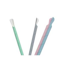Mixed colours paper straws with spoon 7.87x0.31 inch