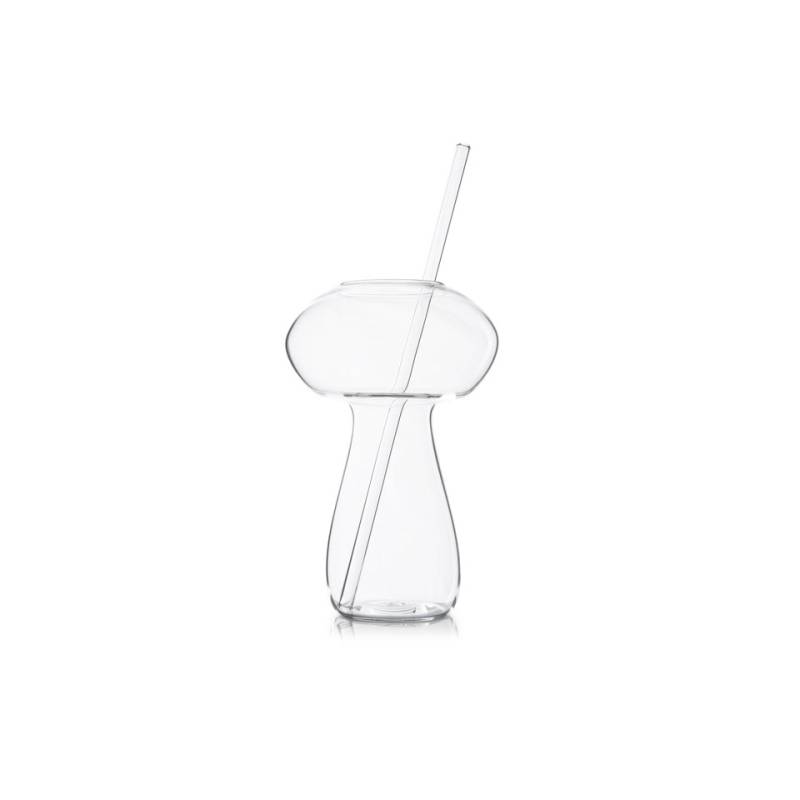 Bicchiere Boletus 100% Chef con cannuccia in vetro borosilicato cl 37