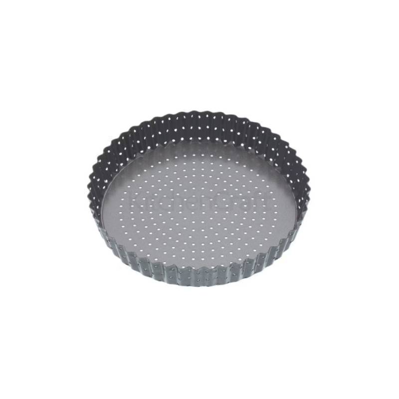 Non-stick perforated steel tart and quiche mould with movable bottom 9.84 inch