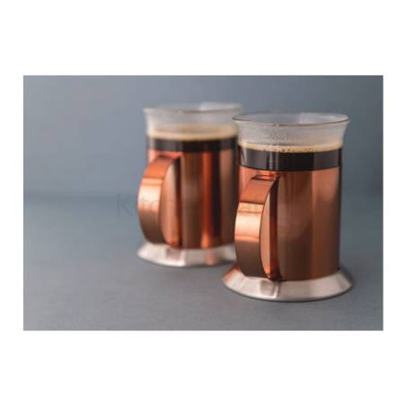 Tazza da tè o caffè in vetro e acciaio ramato cl 30
