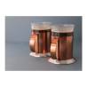 Tee- oder Kaffeetasse aus Glas und verkupfertem Stahl cl 30