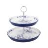 Blue Rose Cake white and blue porcelain 2 tier cake stand