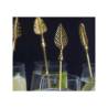 Leaf in assorted shapes in antiqued gold-plated steel stirrers 8.26 inch