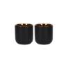 Bicchiere caffè double wall La Cafetière in ceramica nera con interno oro cl 7