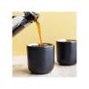 La Cafetière black ceramic with gold interior double wall coffee cup 2.36 oz.