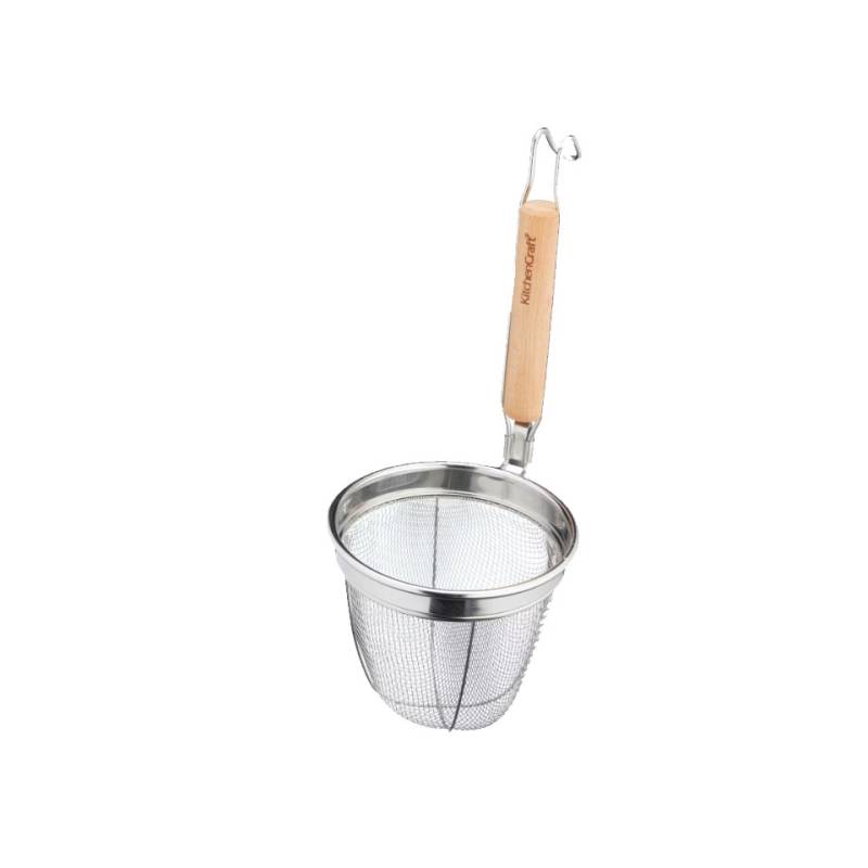 Chinese stainless steel spaghetti strainer with wooden handle 