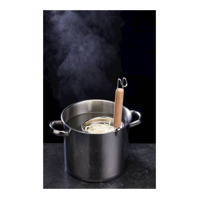 Chinese stainless steel spaghetti strainer with wooden handle 