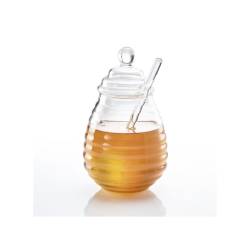 Melli glass honey container with spoon 13.52 oz.