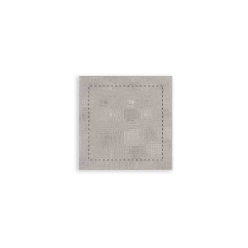The Luxe coaster in taupe polyester and cellulose 10x10 cm.