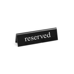 Hendi Reserved black pmma double-sided table marker 5.11x1.18x1.57 inch
