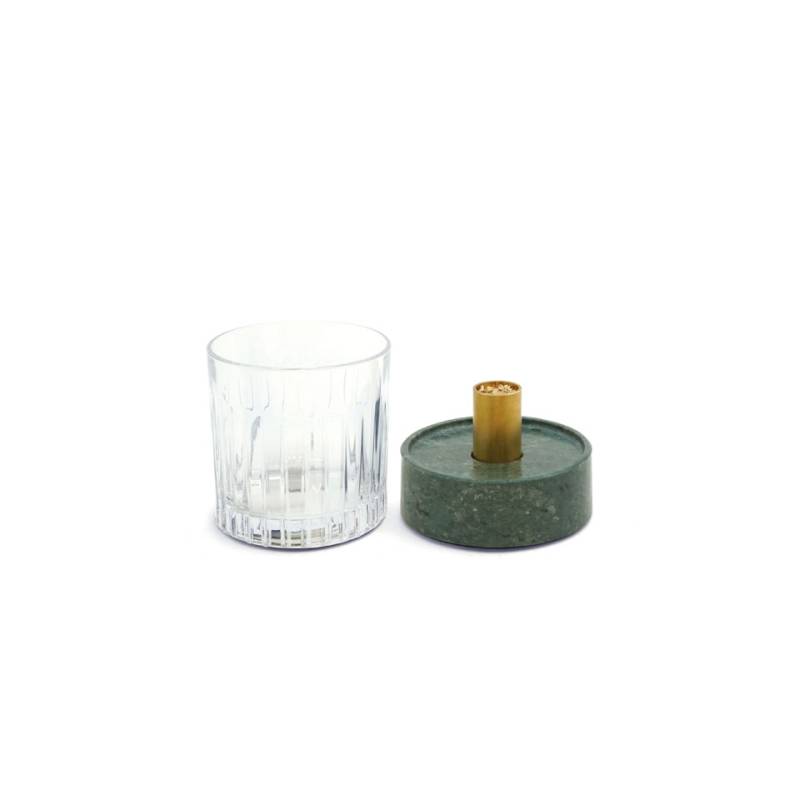 100% Chef's glass smoking stand made of marble and brass cm 9.5