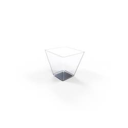 Transparent ps square cup 1.69 oz.