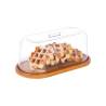Oval wooden tray with san dome 11.02x5.51x4.52 inch