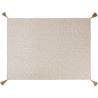 Cream-coloured 100% cotton blanket with tassels 51.18x66.93 inch