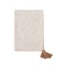 Coperta con nappe 100% cotone color crema cm 130x170