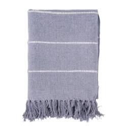 Grey-coloured 100% cotton blanket with tassels 51.18x66.93 inch