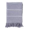 Coperta con nappe 100% cotone color grigio cm 130x170