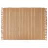 Beige-coloured 100% cotton blanket with tassels 51.18x66.93 inch