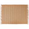 Coperta con nappe 100% cotone color beige cm 130x170