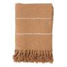 Coperta con nappe 100% cotone color beige cm 130x170