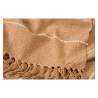 Beige-coloured 100% cotton blanket with tassels 51.18x66.93 inch