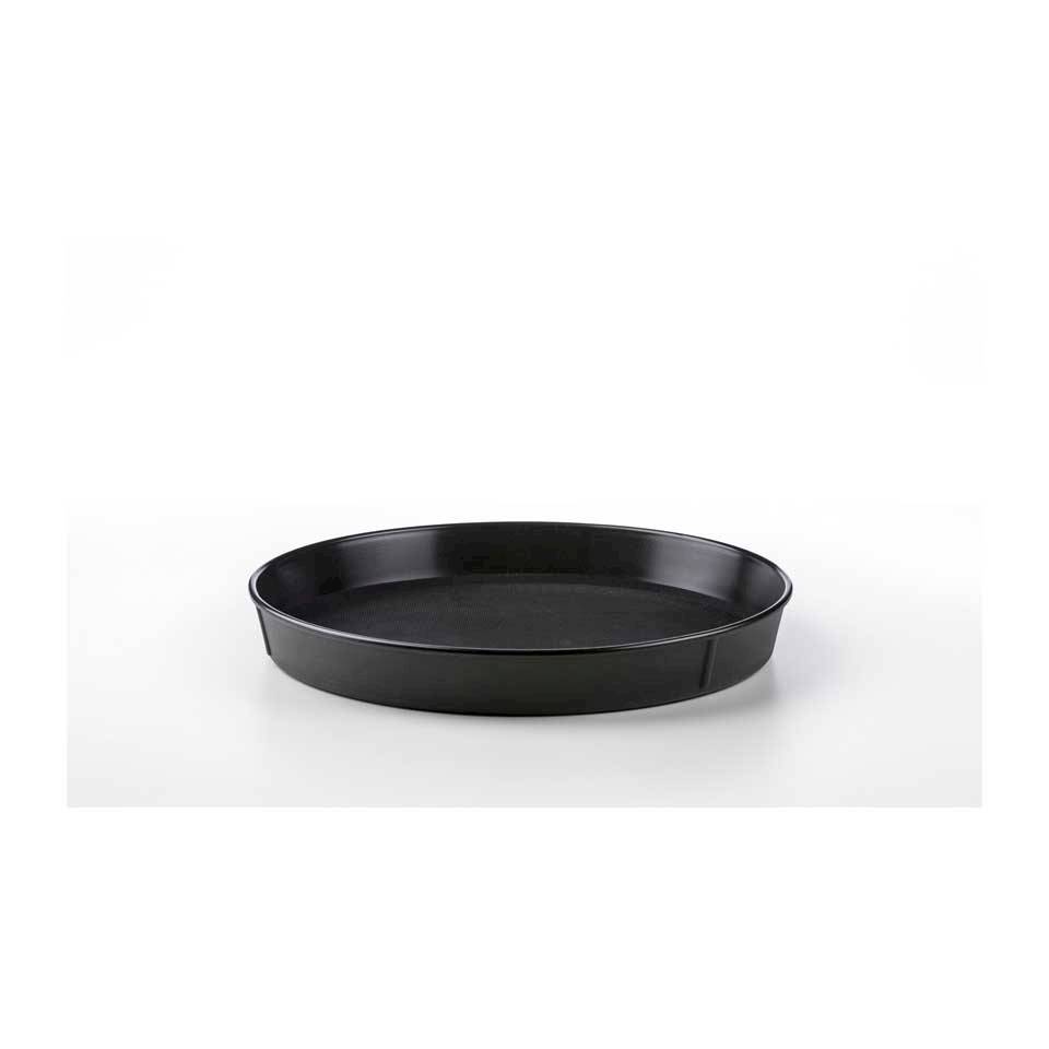 Lounge Bar black polypropylene non-slip round tray 13.78 inch