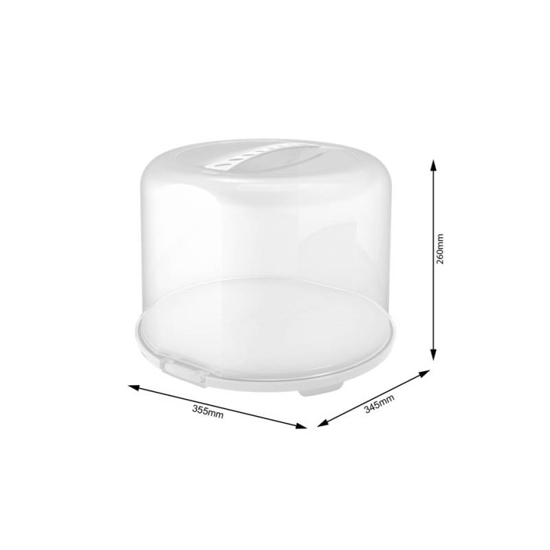 Rotho Fresh XL white pp cake stand 13.58x9.84 inch