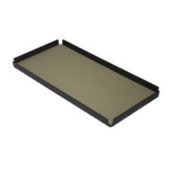 Black aluminium hotel tray with mustard dollar placemat 13.78x6.69 inch