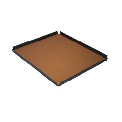 Black aluminium hotel tray with desert saffiano placemat 13.78x11.41 inch